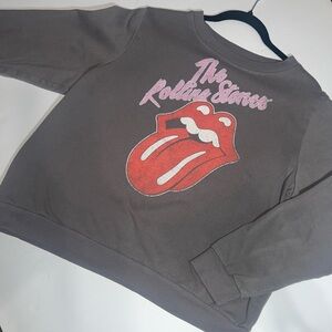 The Rolling Stones Gray Sweatshirt with Red and Pink Graphic